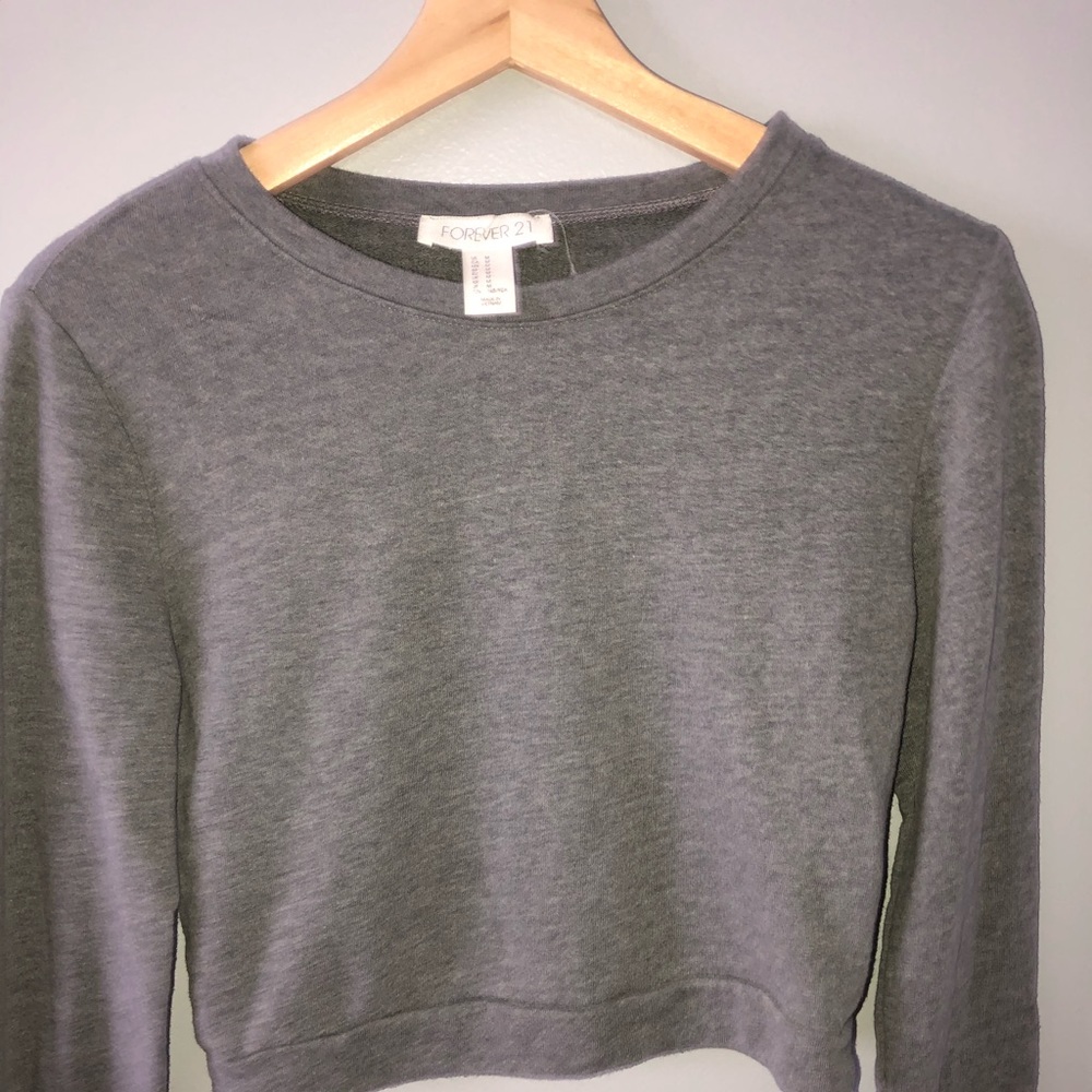 grey cropped sweater